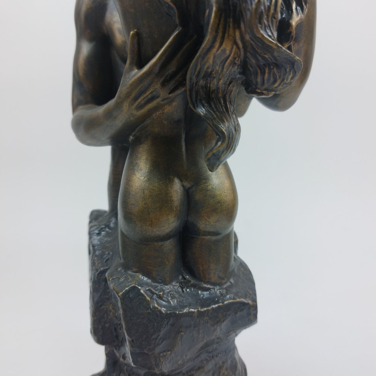 Vintage Romantic Couple Sculpture – 11" Tall . Cast Resin with Bronze Finish 7