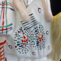 Thumbnail for LARGE Victorian c1880 Staffordshire Spill Vase Robert Burns and His Mary White9