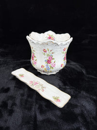 Thumbnail for Stunning St. George & Kenall Fine Bone China Floral vase and Tray Set England.1