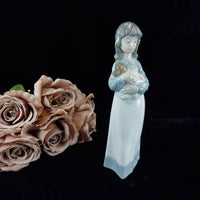 Thumbnail for Elegant NAO by Lladró Figurine - Girl with Puppy (1990) bookcase figure Spain0