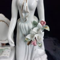 Thumbnail for Porcelain Lady Figurine with Chair –  Elegant white ornoment 31cm10