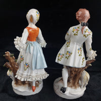 Thumbnail for German Porcelain Figurine Pair Shepherdess & Shepherd Sheep 10