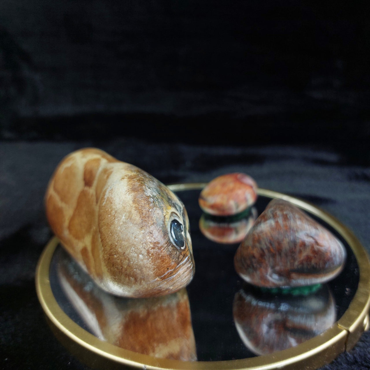 Rare M. Leadbetter 1978-80 Painted Stone Animals Seal, Wood Mouse, Harvest Mouse12