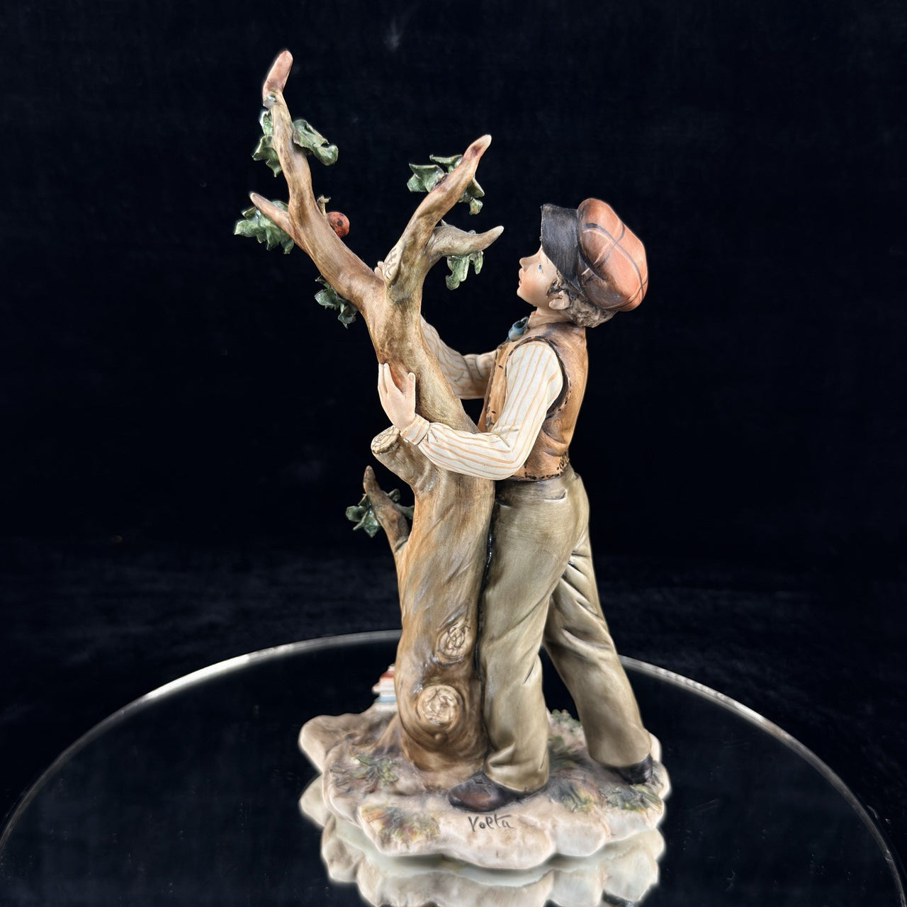 Capodimonte Volta Boy with Tree Figurine Hand Painted Italian Porcelain See Pics2