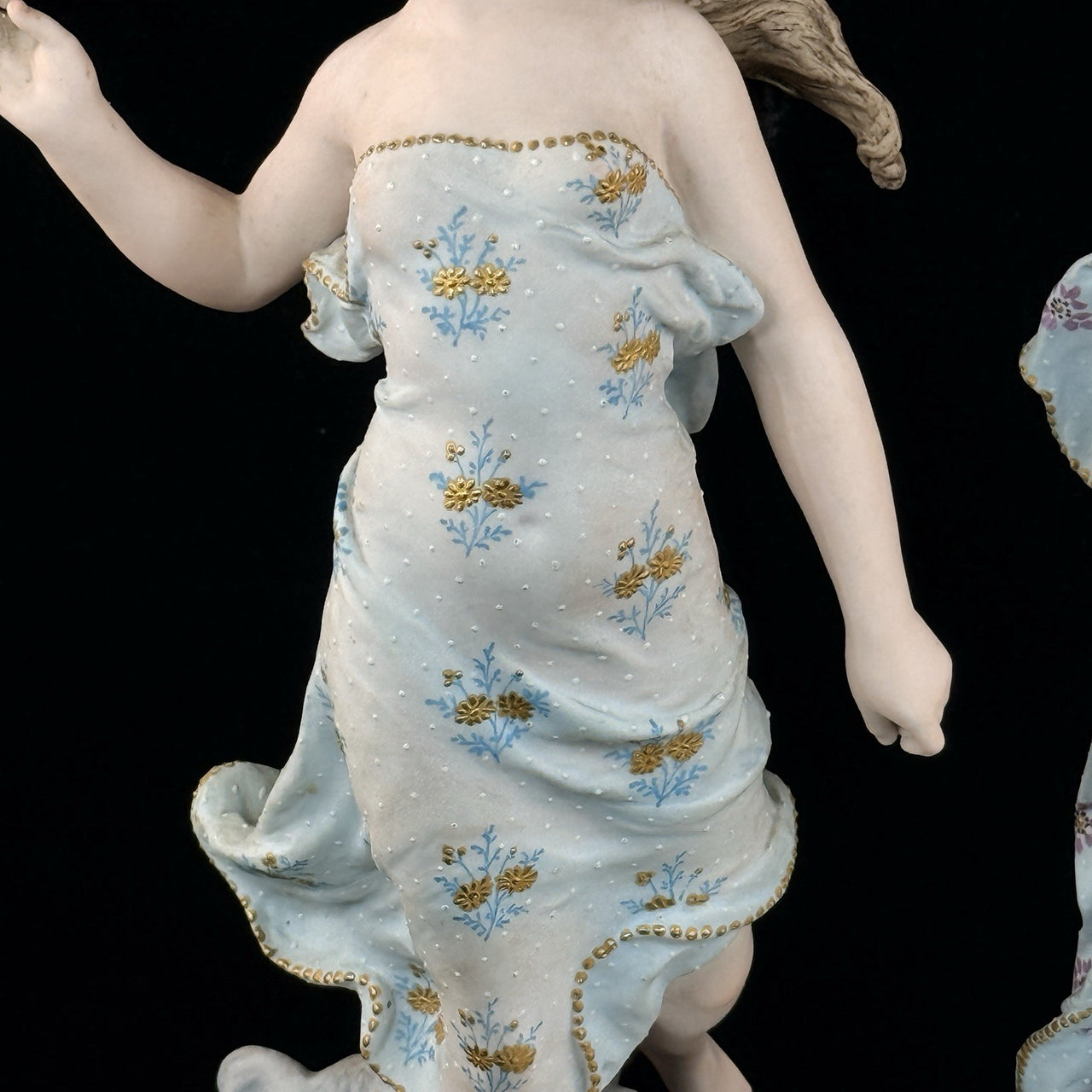 Augarten Vienna Porcelain Ladies Musician Figurines Lyre Pair Austria Antique se15