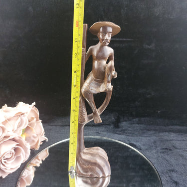 Sri Lankan Wood Statue Acceptable – Stilt Fisherman Sculpture Hat Broken1