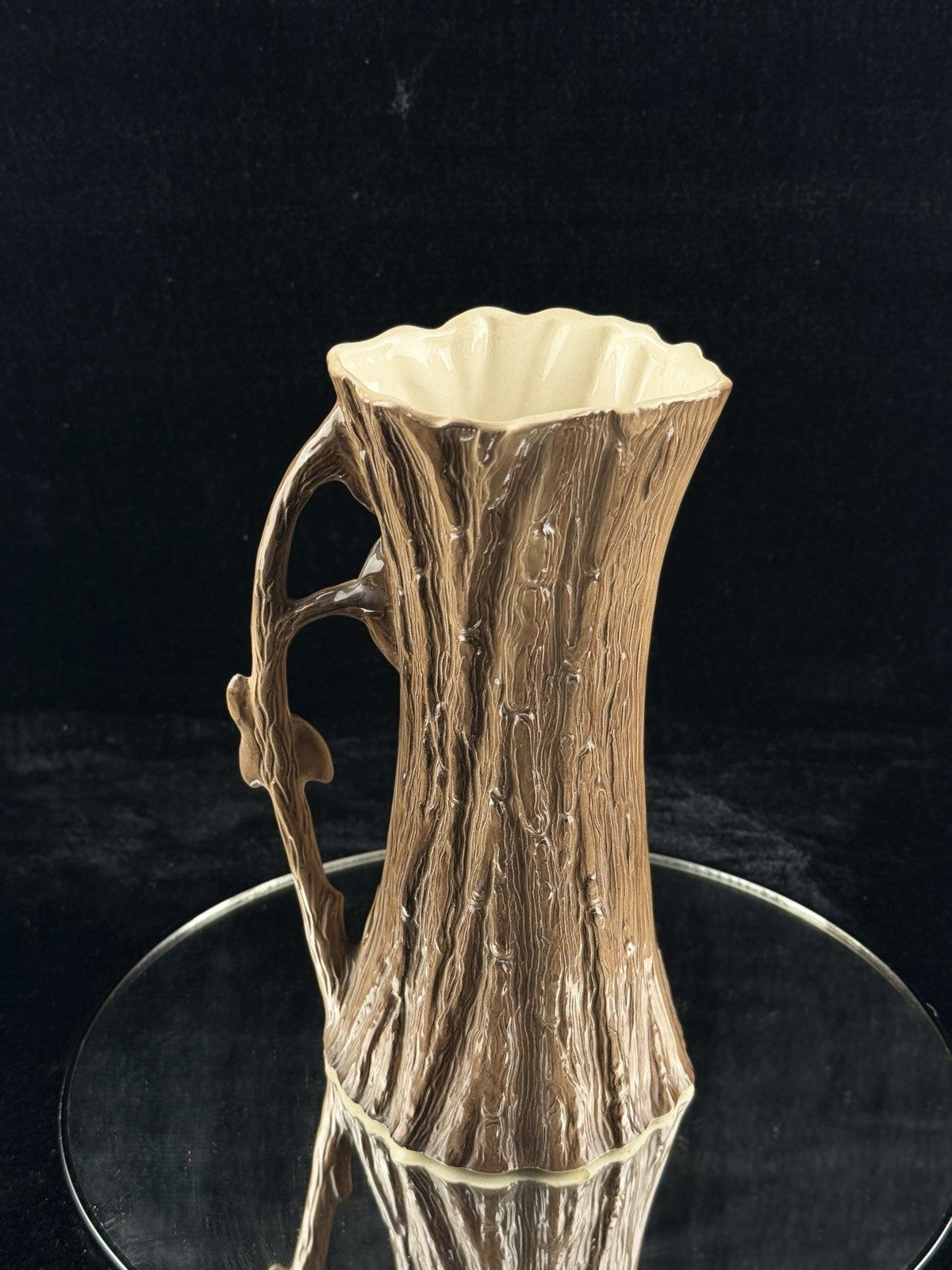 Hornsea Pottery Fauna Royal Vase Woodland Tree Trunk Deer Flowers 10" Decor4