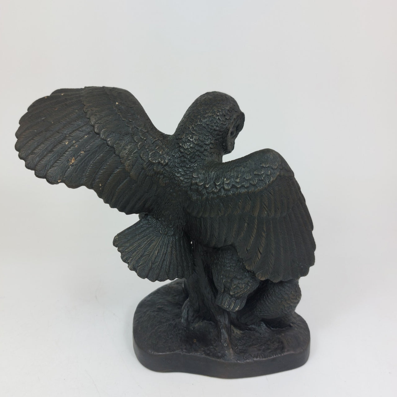 Heredities "Owl and Owlets" Cast Bronze  Resin  by C. Williams Sculpture.  5.25"11