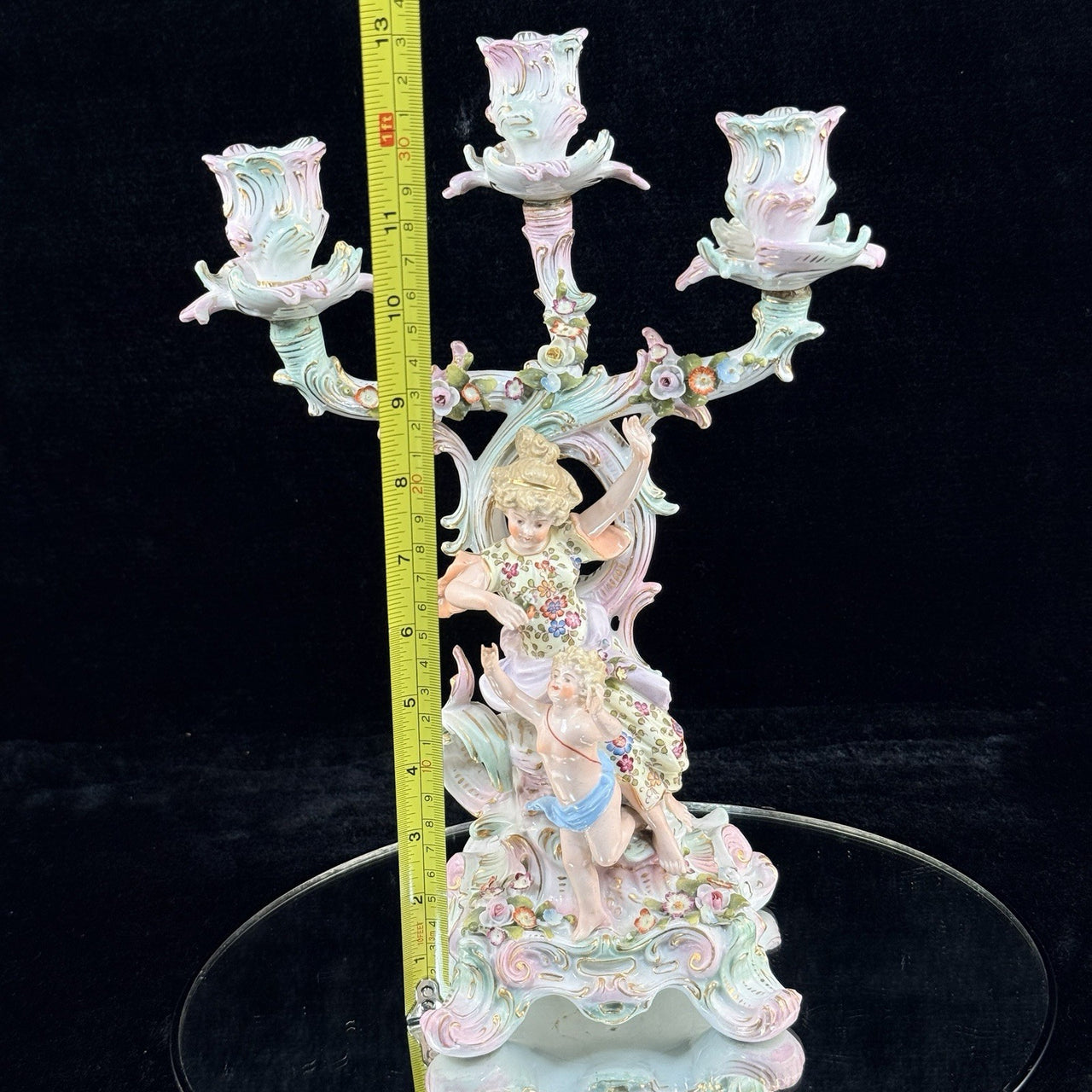 Antique Dresden Meissen Style Sitzendorf Porcelain Candelabra 19th Century Decor22