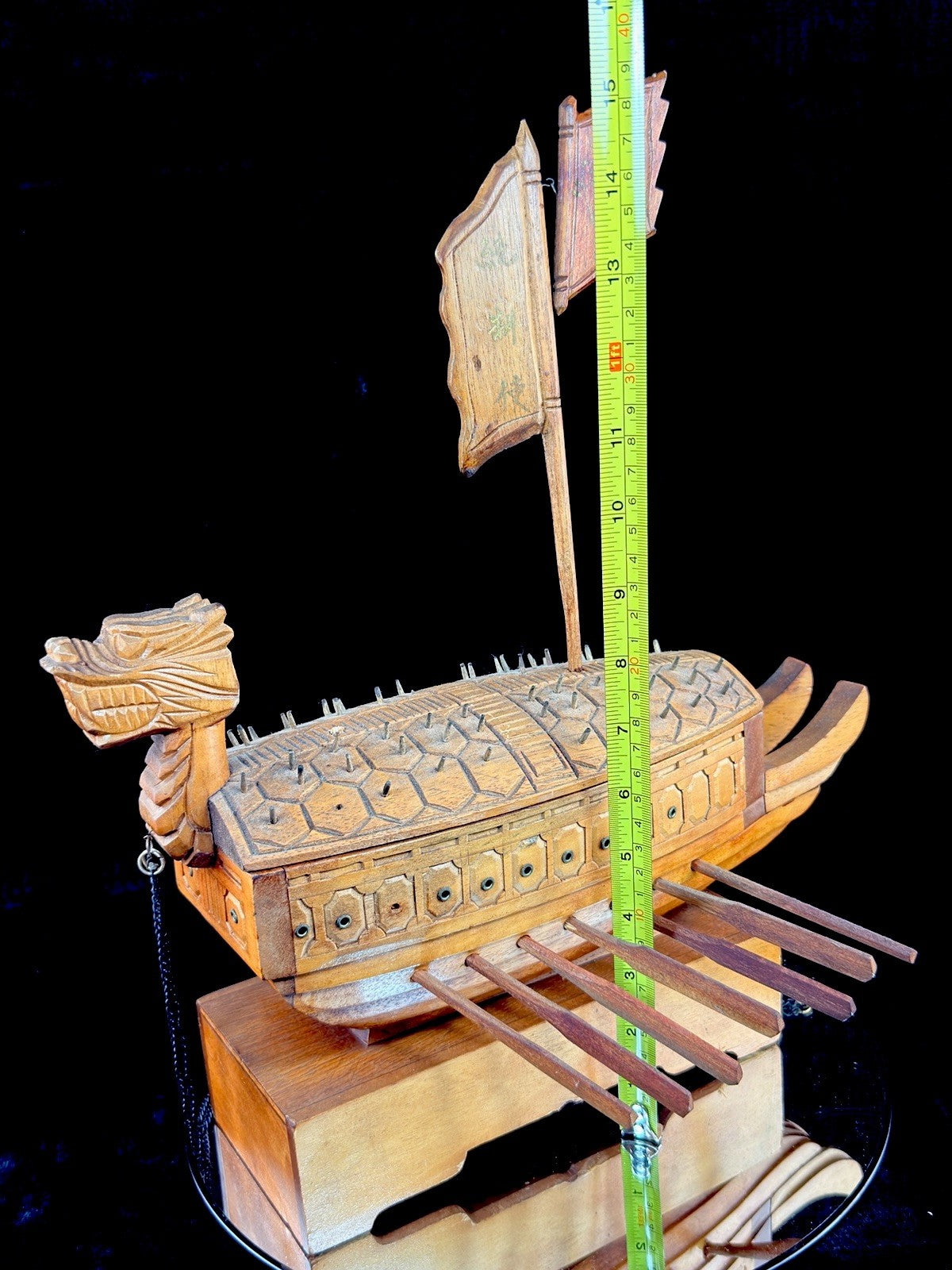 Handmade Korean Turtle Ship Model Geobukseon War Boat Wood 15” Dragon Head Korea20