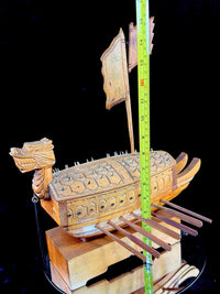 Thumbnail for Handmade Korean Turtle Ship Model Geobukseon War Boat Wood 15” Dragon Head Korea20