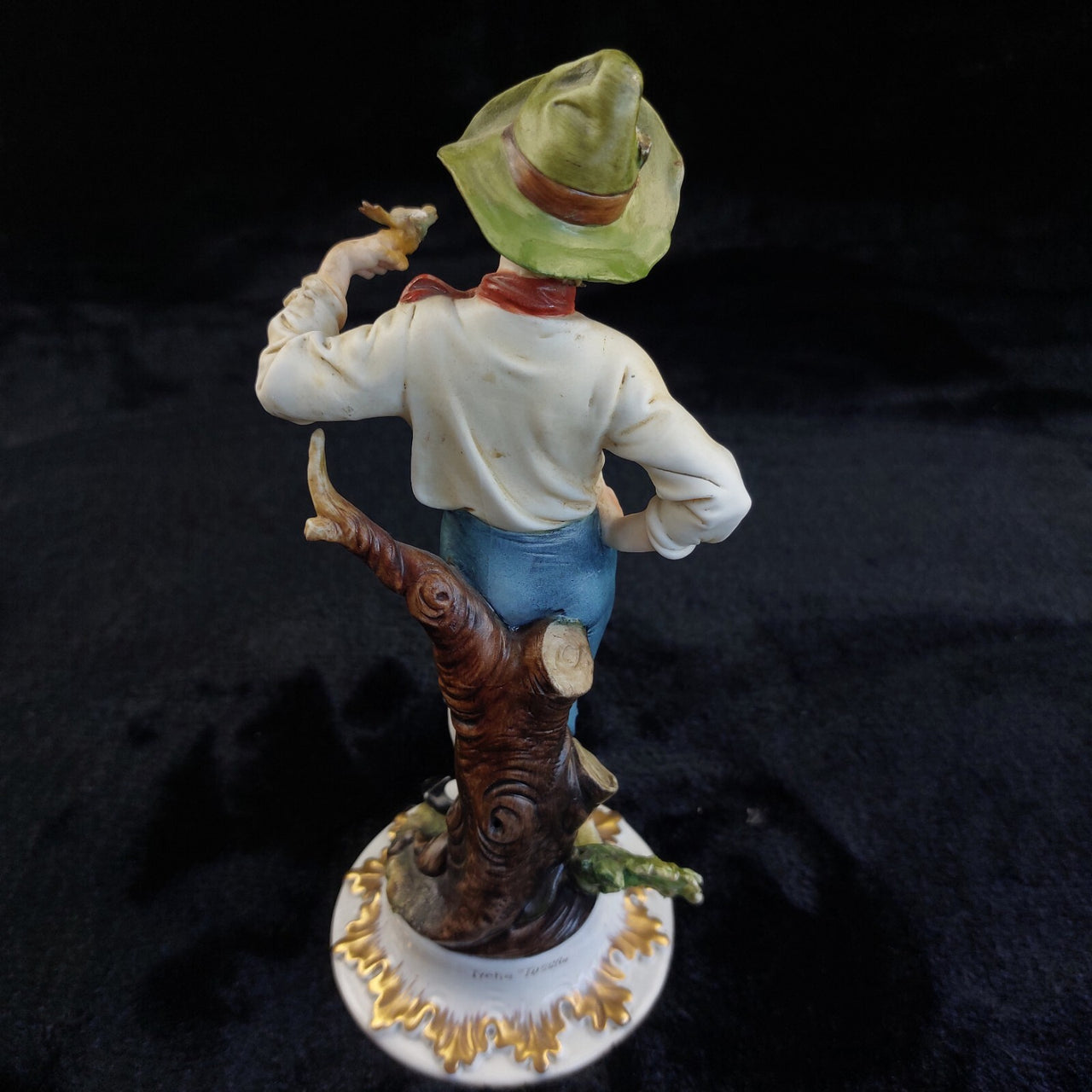 Capodimonte Tyche Toscany Boy Figurine Bird Damage 8.5 in Painted Hand Porce10