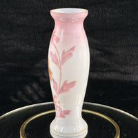 Thumbnail for Victorian Pink Milk Glass Vase Portrait Girl Hand Painted Enamel 8” Antique Vase2