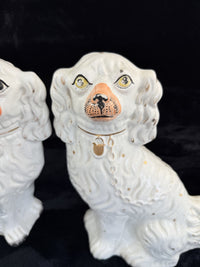 Thumbnail for Antique Porcelain Staffordshire King Charles Spaniel Figurine Pair Victorian dec7