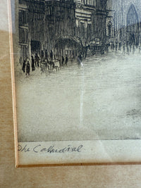 Thumbnail for Antique Authentic Signed Etchings - A British Cathedral and St. Andrew's Church3