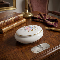 Thumbnail for Pâte MPA de Limoges France Oval Trinket Box Jewelry Casket Floral Gold Trim see0