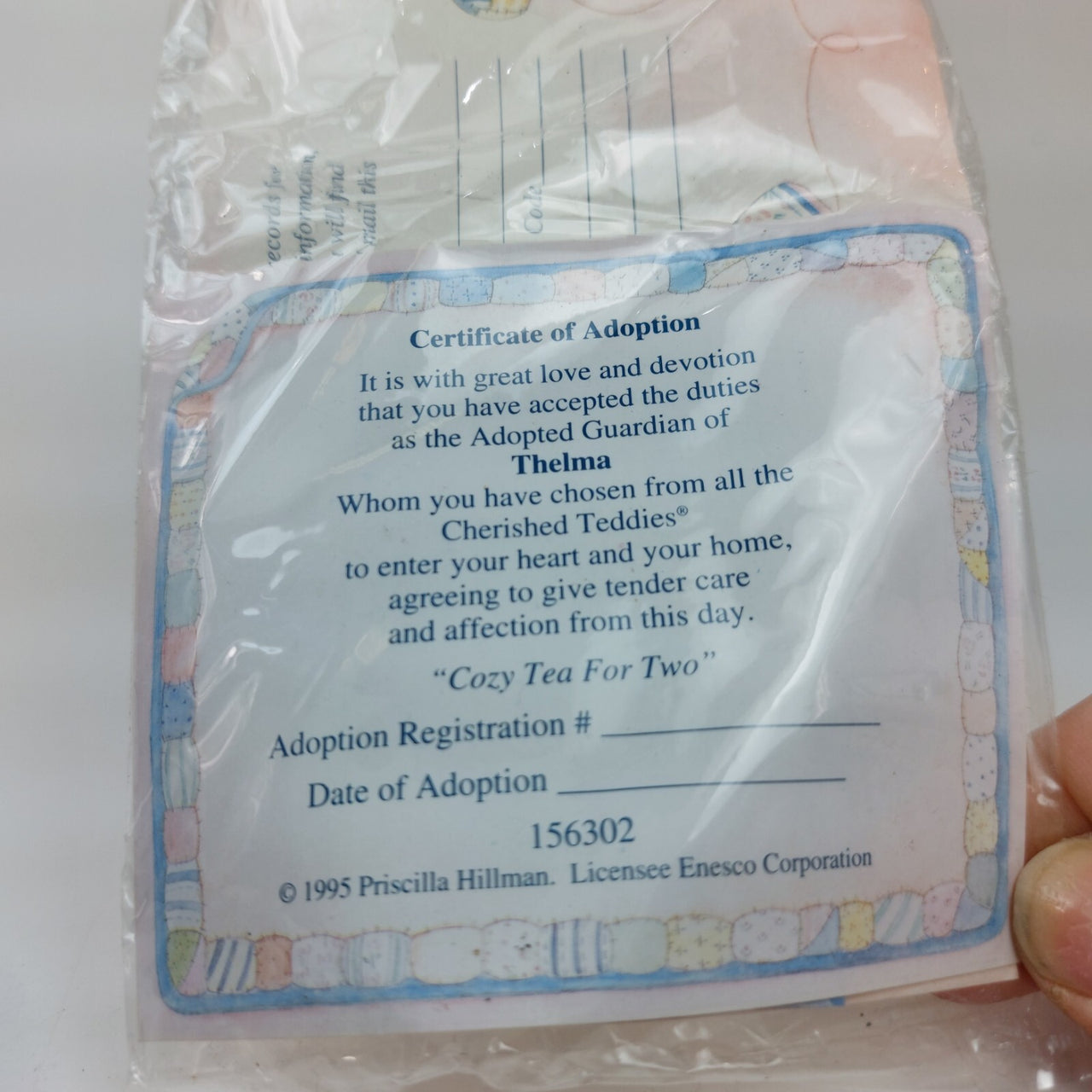 1995 Cherished Teddies Boxed Gift Violet Bloom Blessings 156280 Bear Flowers21