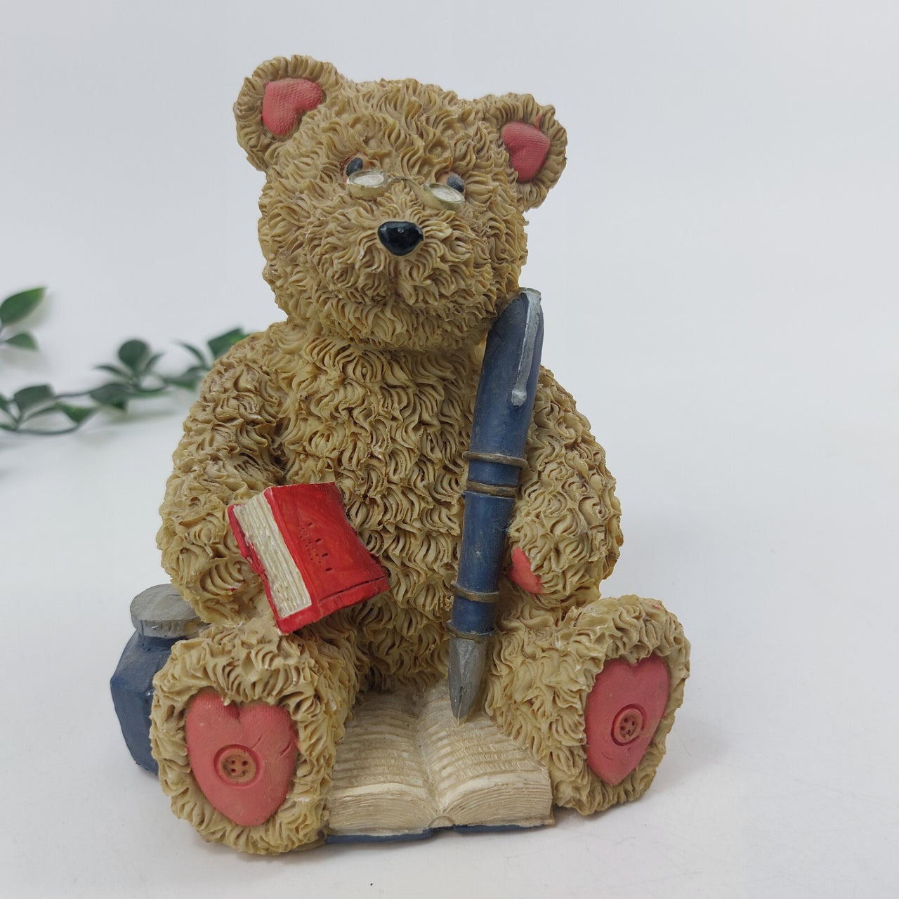 Regency Fine Arts Collectible "The Novelist" Teddy Bear Figurine Ornament 6"0