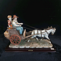 Thumbnail for Large signed Juliana Collection 2000 Horse Carriage Figurine size see Handmade0