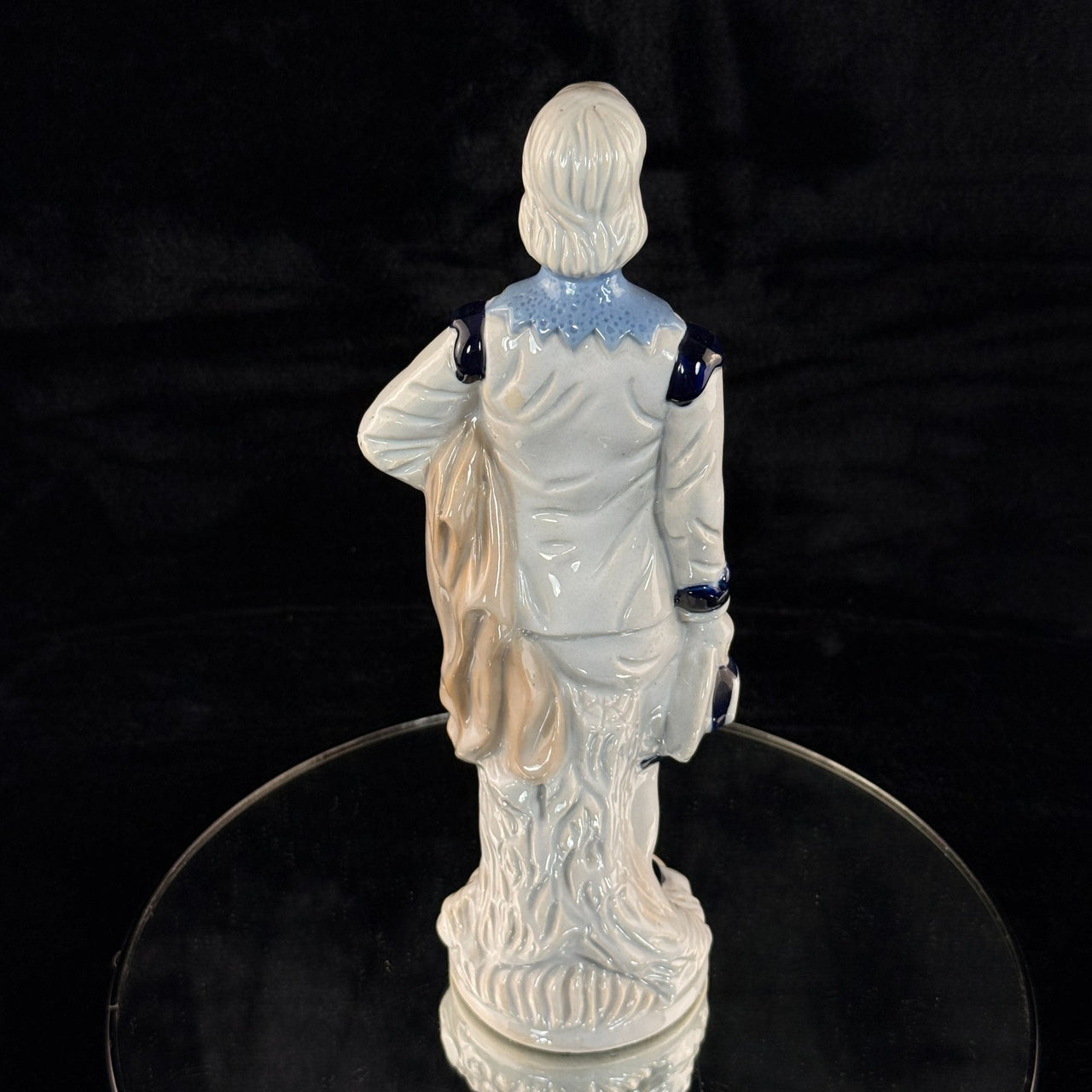 Antique Porcelain Colonial Figurine White Blue Gold Trim 11" Hand Painted gift8