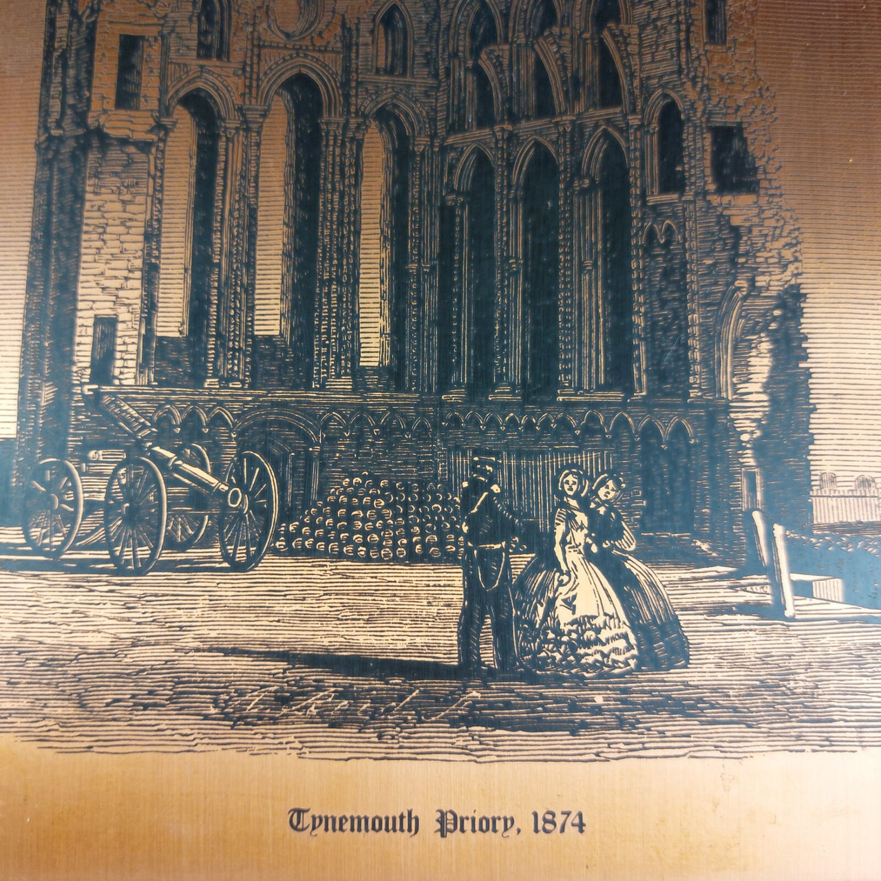 Tynemouth Priory 1874 Copper Engraving Art Framed 9.75" - Multitechnic Eng Ltd2