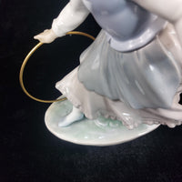 Thumbnail for NAO Girl Spain Figurine with Hoop Glazed Porcelain Worn Base A-16M Sculpture6