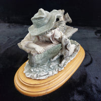 Thumbnail for G. Figurine Armani 1990 Boy Bench with Dog Signed Sculpture Vintage 7.5in deco.12