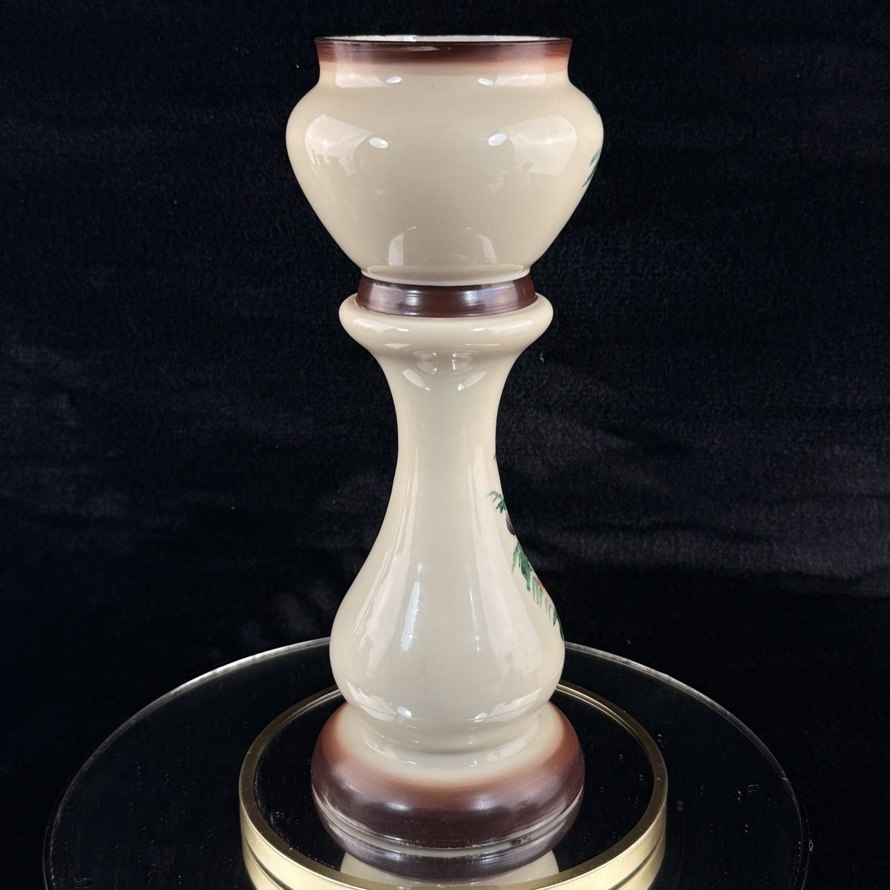 Milk Bohemian Glass Antique Vase 12” Floral Victorian Urn Form decor see pics14