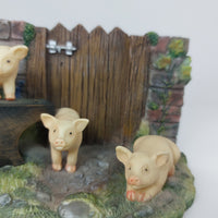 Thumbnail for Rare The Leonardo Collection Farmyard Friends   1998 Piglets Figurine  3.35