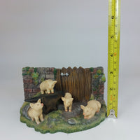 Thumbnail for Rare The Leonardo Collection Farmyard Friends   1998 Piglets Figurine  3.35
