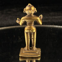 Thumbnail for Antique Brass Indian Female Figure Of Radna 3.25” Handcrafted Tribal Folk Bengal4