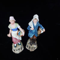 Thumbnail for Antique Figurine Couple Wittmann & Roth Wife & Fisherman Figurines Porcelain2
