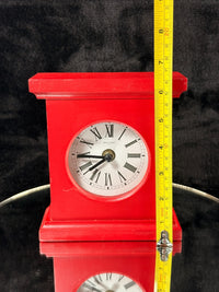 Thumbnail for Mayfair & Co Red Mantel Clock Quartz Roman Numerals Retro Shelf Clock 20cm Batte1
