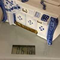 Thumbnail for Novelty Machine Sewing Teapot White Blue Gold Ceramic Stitching Theme see pics7