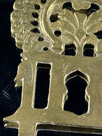 Thumbnail for BIRH Brass Miniature Indian Throne Backrests Set of 3 Hindu Temple Art Vintage11