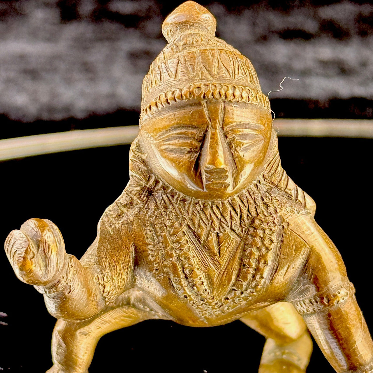 Antique Brass Indian Baby Krishna Statue – 2.5” Hindu Bal Gopal Idol Figuri11