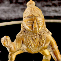 Thumbnail for Antique Brass Indian Baby Krishna Statue – 2.5” Hindu Bal Gopal Idol Figuri11