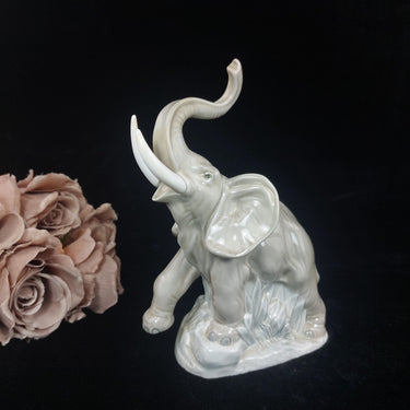 Rare NAO by Lladro Elephant Figurine 1977 Porcelain Glazed Statue bookcase decor0