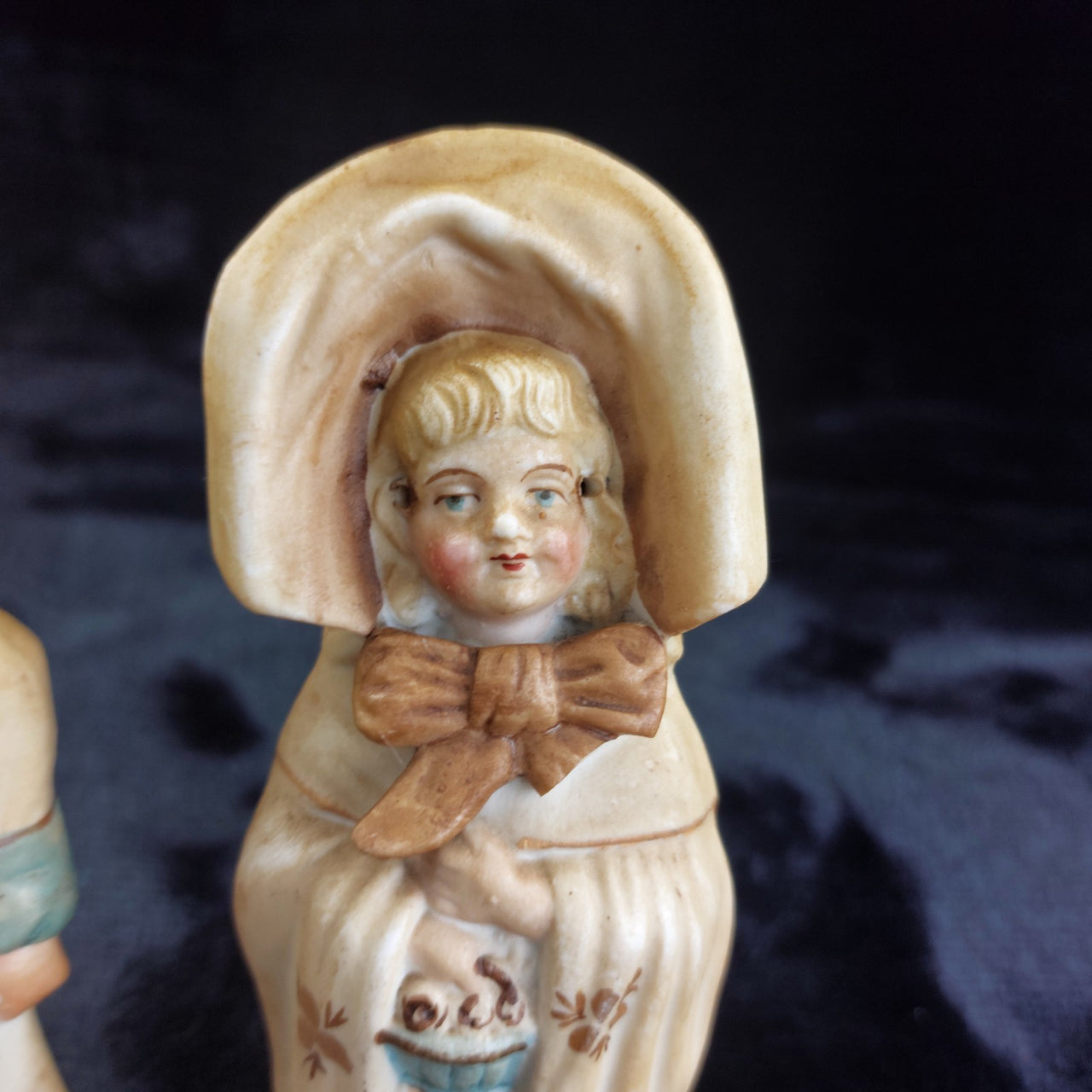 Antique German Bisque Figurines 6.5" Grandpa Grandma Pair Handpainted see pics.6
