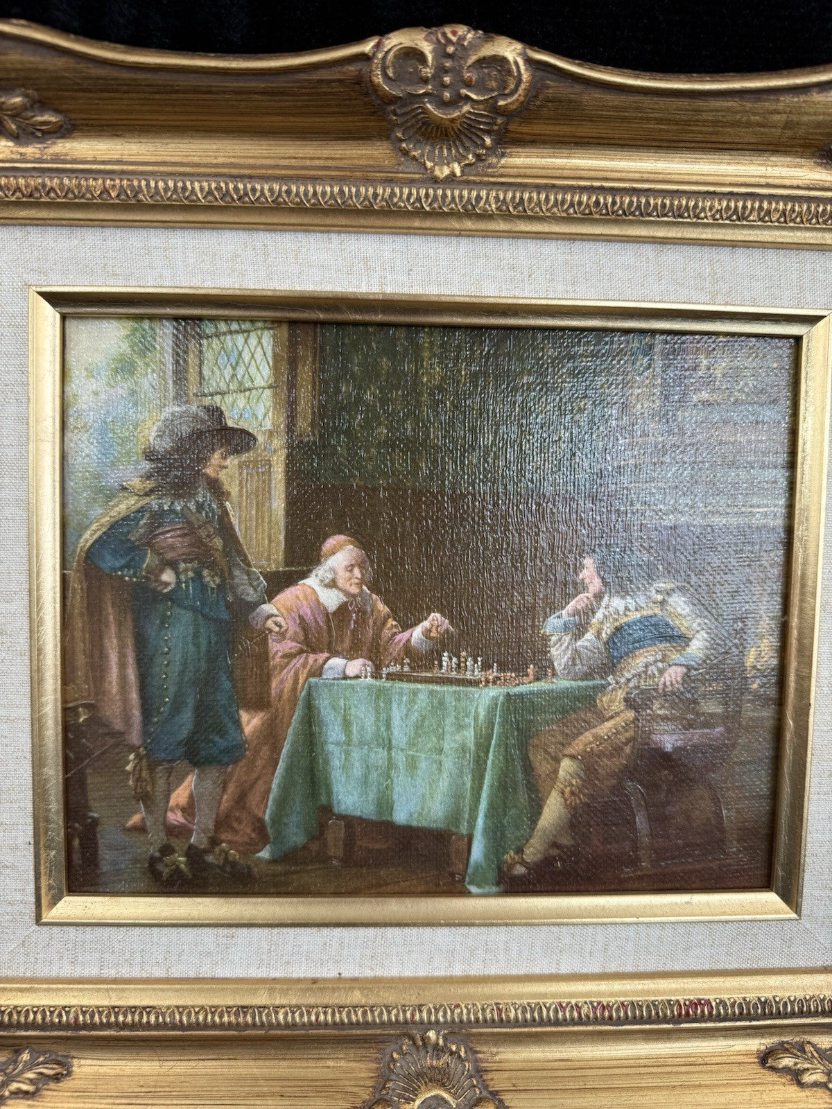 Old Masters Style Print The Cardinals Move by F. M. Bennett Gold Framed Art3