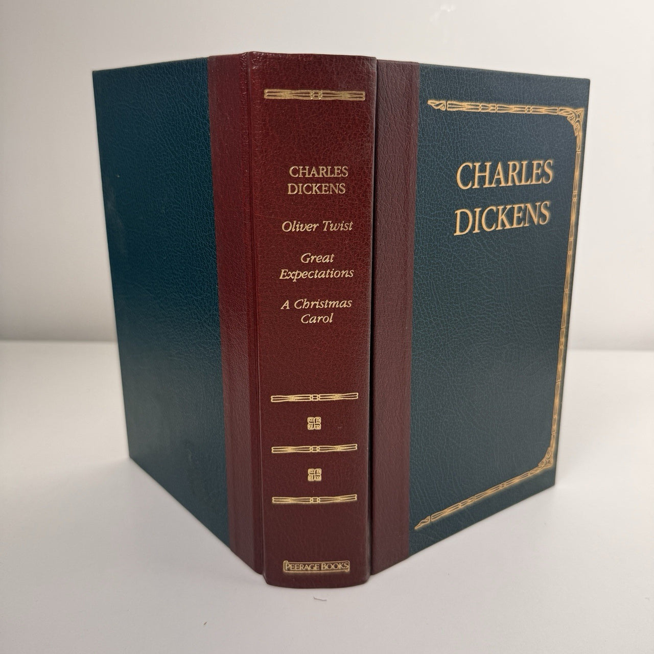 Charles Leatherette Dickens 1991 Peerage Book Gilt Edge 3in1 Oliver Twist0