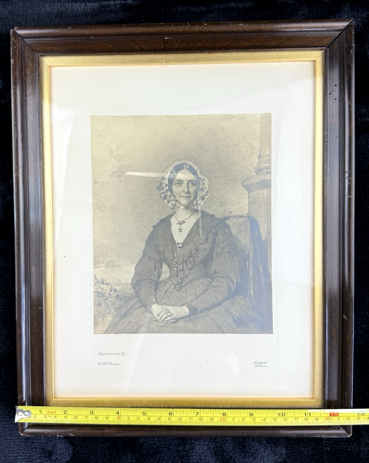 Rare Antique Engraving of Mrs Murray by W. A. Sawyer Historical Portrait Print12