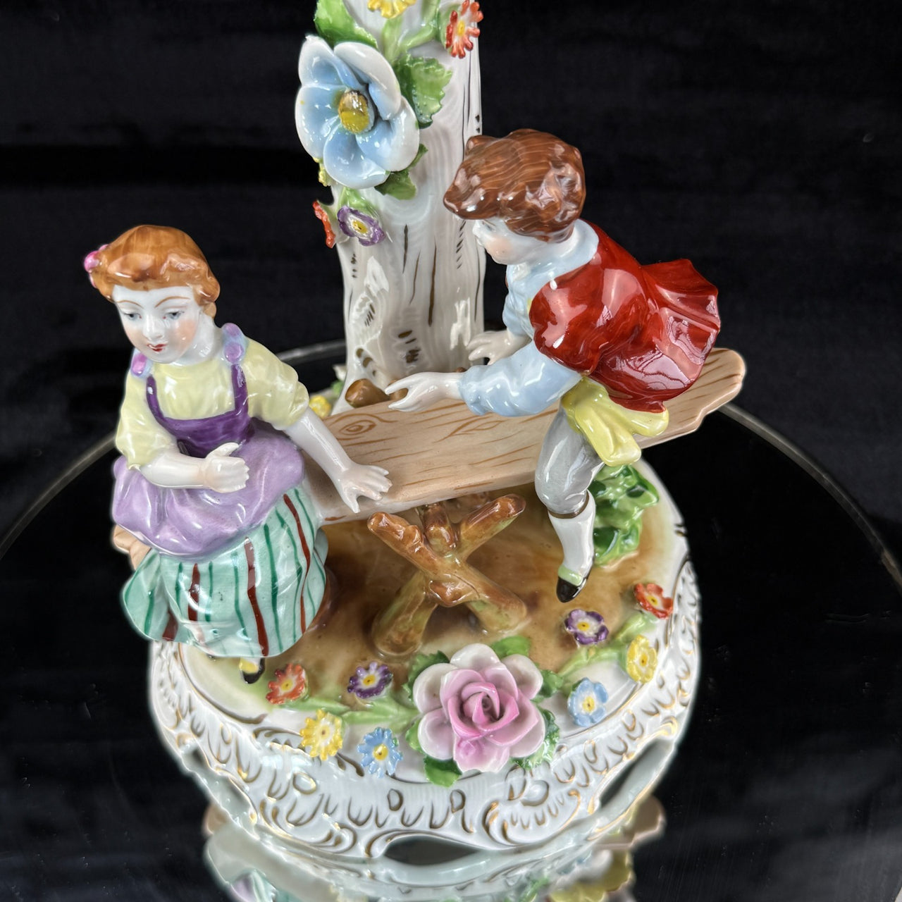Rare Antique 13" Von Schierholz Porcelain Centerpiece Sculpture Bowl -see pics14