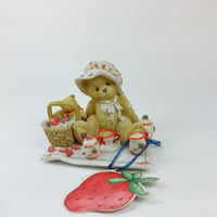 Thumbnail for 1995 Cherished Teddies Boxed Gift Violet Bloom Blessings 156280 Bear Flowers1