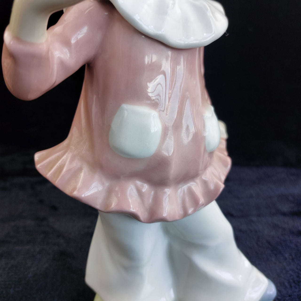 Lladro Style Girl Figurine, Valencia Spain, Flower, Bow Pink , 12" Tall decor9