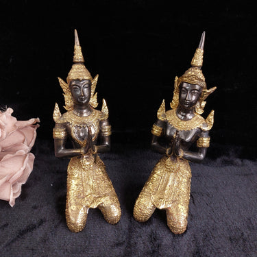 Vintage Thai Bronze Kneeling Praying 8.5
