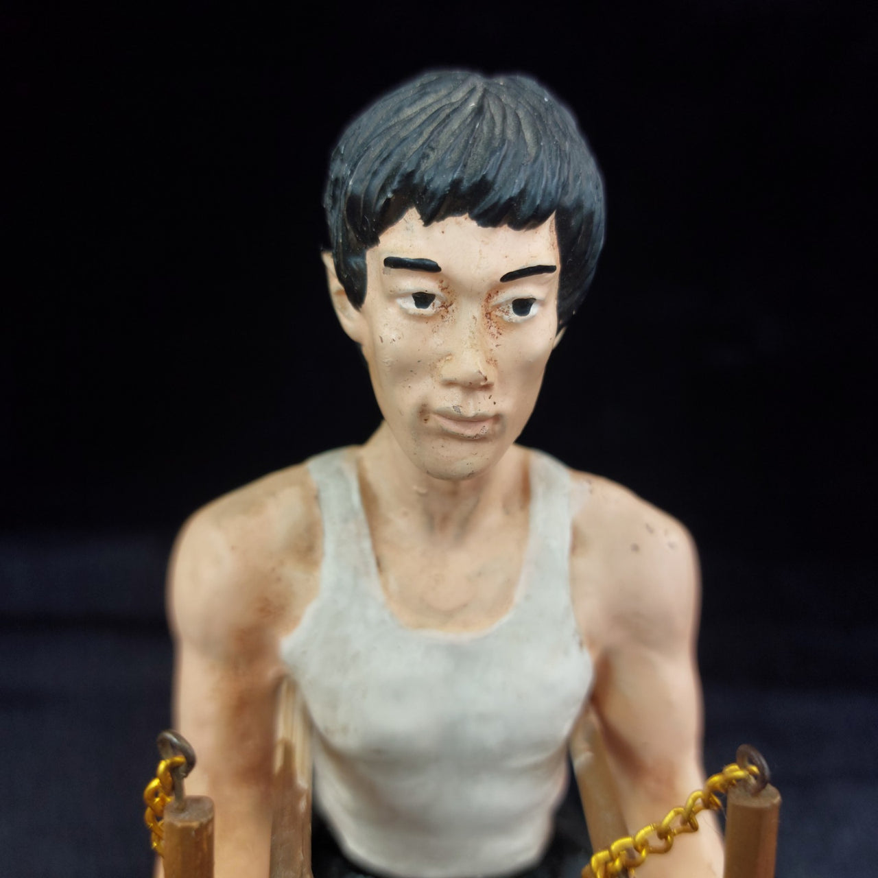 KLF Arts Martial Figurine Bruce Lee Style 9” Nunchucks Vintage Look Display.4