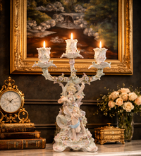 Thumbnail for Antique Dresden Meissen Style Sitzendorf Porcelain Candelabra 19th Century Decor0