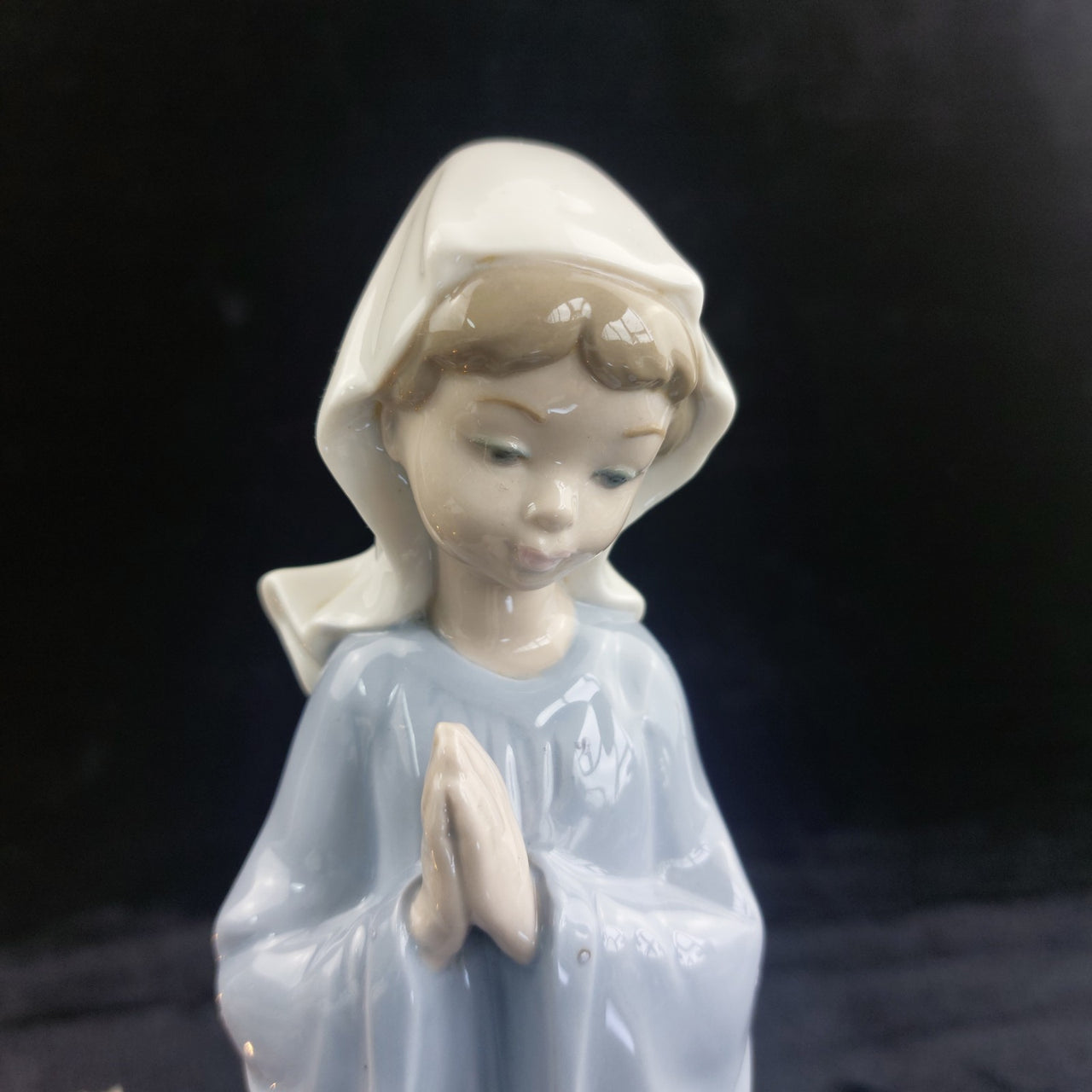 NAO by Lladro 1980 Girl Praying Figurine 10.5" Blue Gown Porcelain decor2