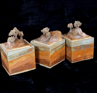 Thumbnail for Studio Landscape Pottery Lidded Boxes Set – Handmade Ceramic Art Storage Jars6